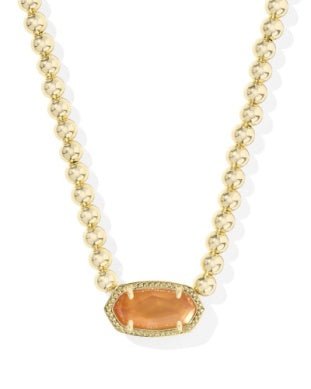 Elisa Beaded Necklace Gold Papaya MOP - She Chester
