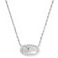 ELISA BOW SHORT PENDANT NECKLACE SILVER IRIDESCENT CRYSTAL IVORY ILLUSION - She Chester