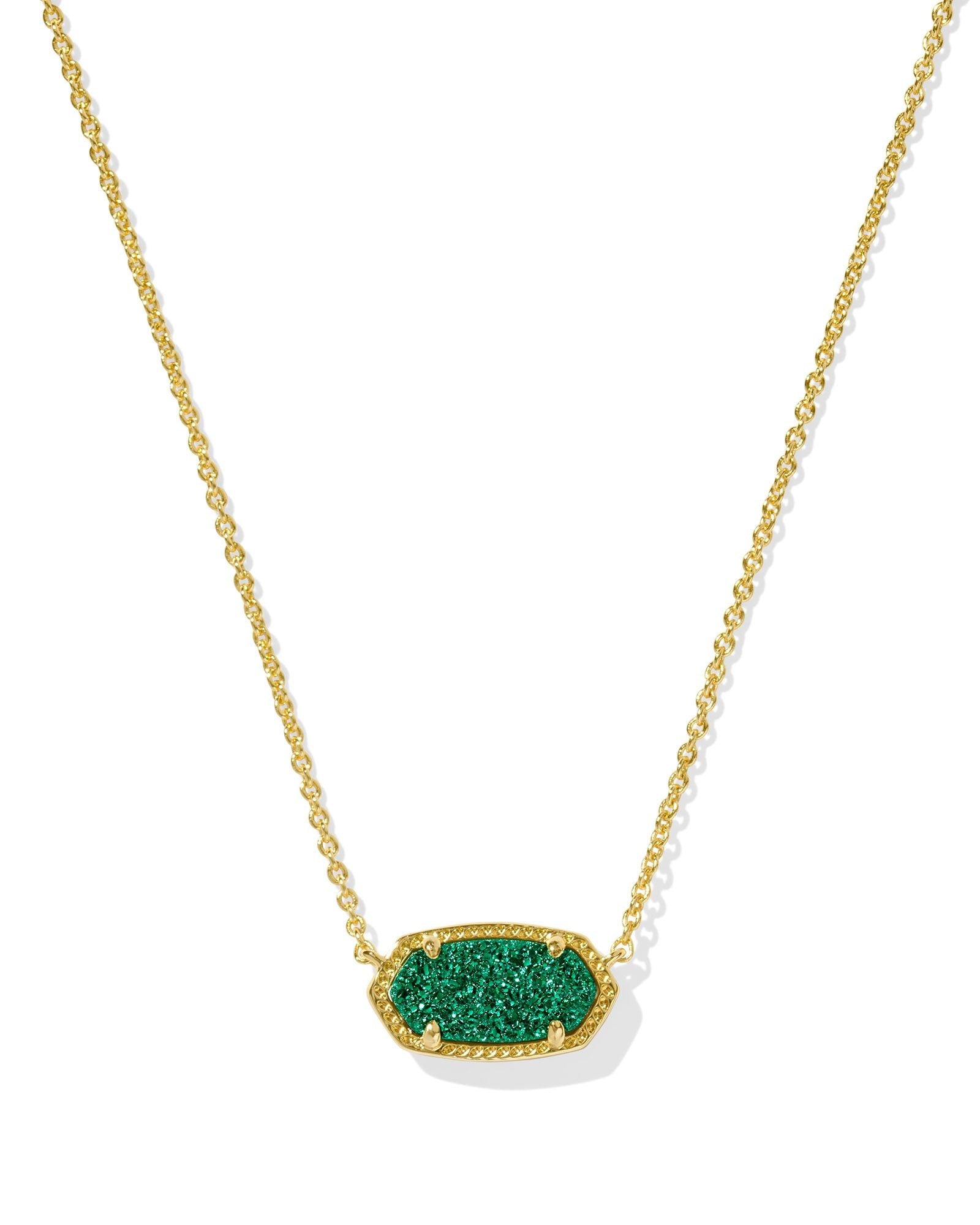 Elisa Gold Bright Green Drusy - She Chester