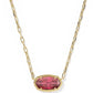 Elisa Luxe Short Pendant Necklace - Gold Burgundy Crystal - She Chester