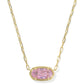 ELISA LUXE SHORT PENDANT NECKLACE GOLD LIGHT PINK CZ - She Chester