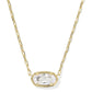 ELISA LUXE SHORT PENDANT NECKLACE GOLD WHITE CZ - She Chester