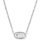 ELISA LUXE SHORT PENDANT NECKLACE SILVER WHITE CZ - She Chester