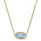 ELISA LUXE SHORT PENDANT NECKLACEGOLD LIGHT BLUE CZ - She Chester