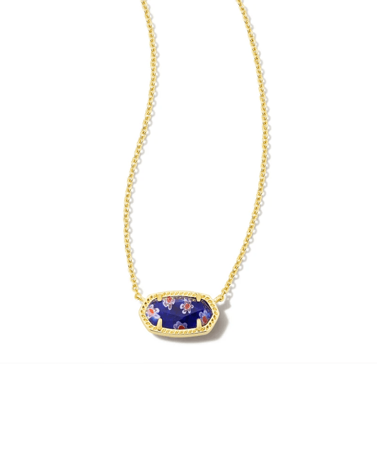 Elisa Necklace Gold Cobalt Blue Mosaic - She Chester