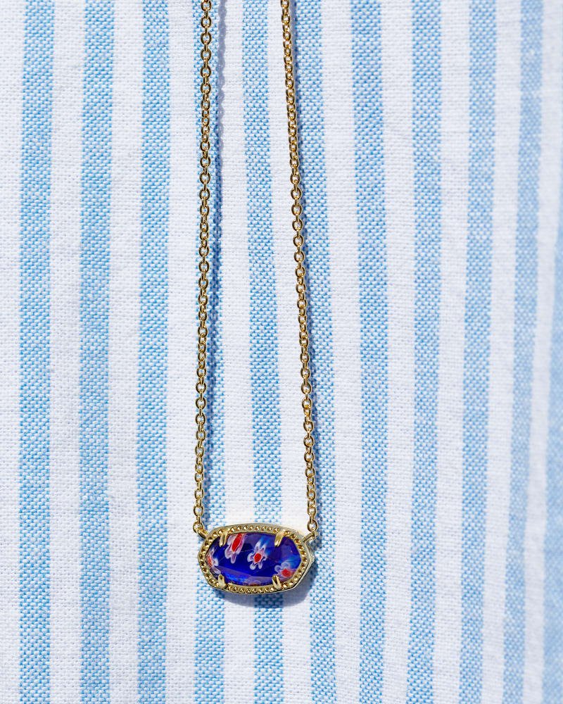 Elisa Necklace Gold Cobalt Blue Mosaic - She Chester