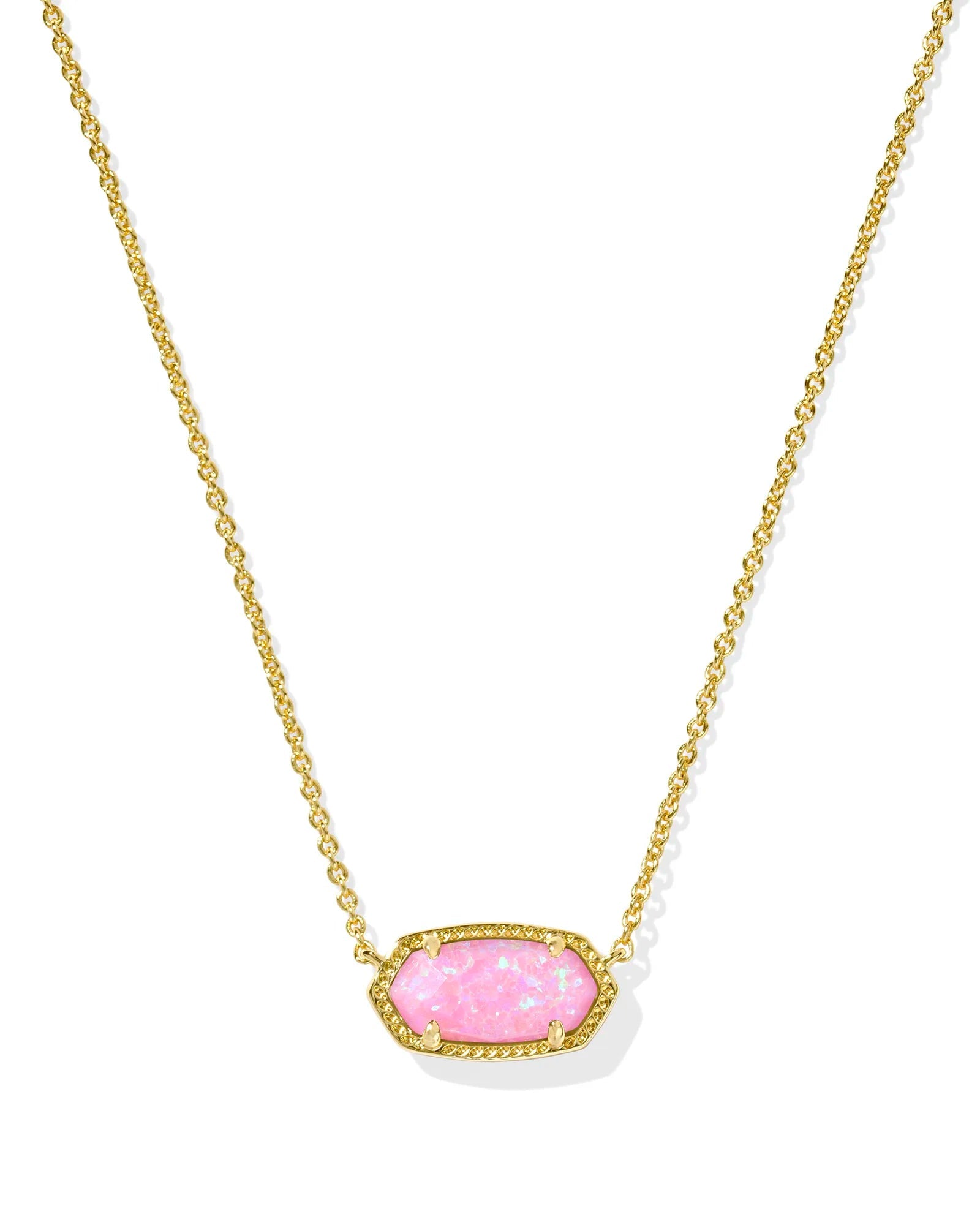 Elisa Necklace Gold Light Carnation Pink Opal - She Chester