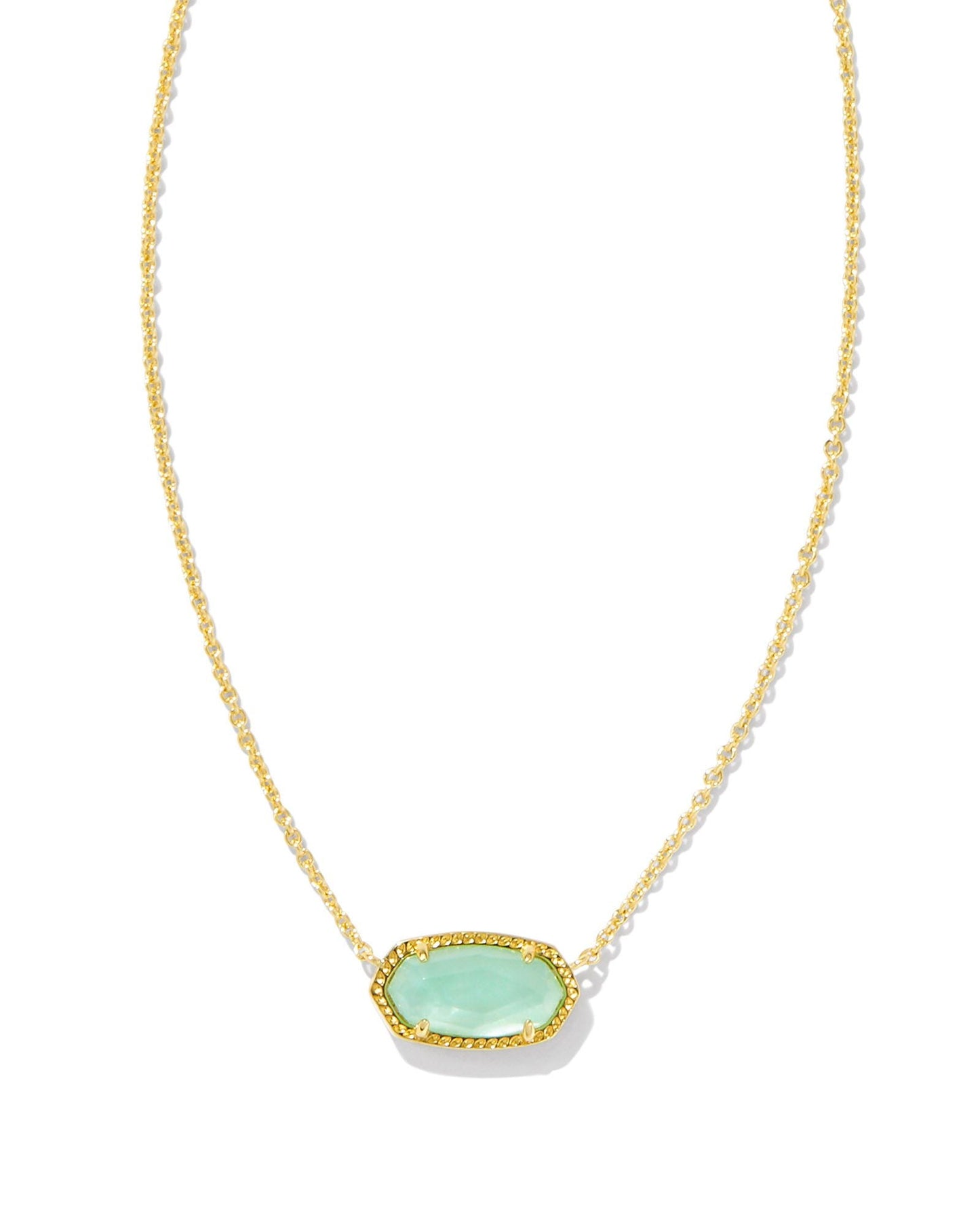 Elisa Necklace Gold Light Green MOP - She Chester