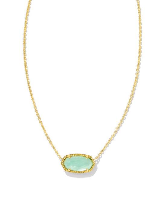 Elisa Necklace Gold Light Green MOP - She Chester