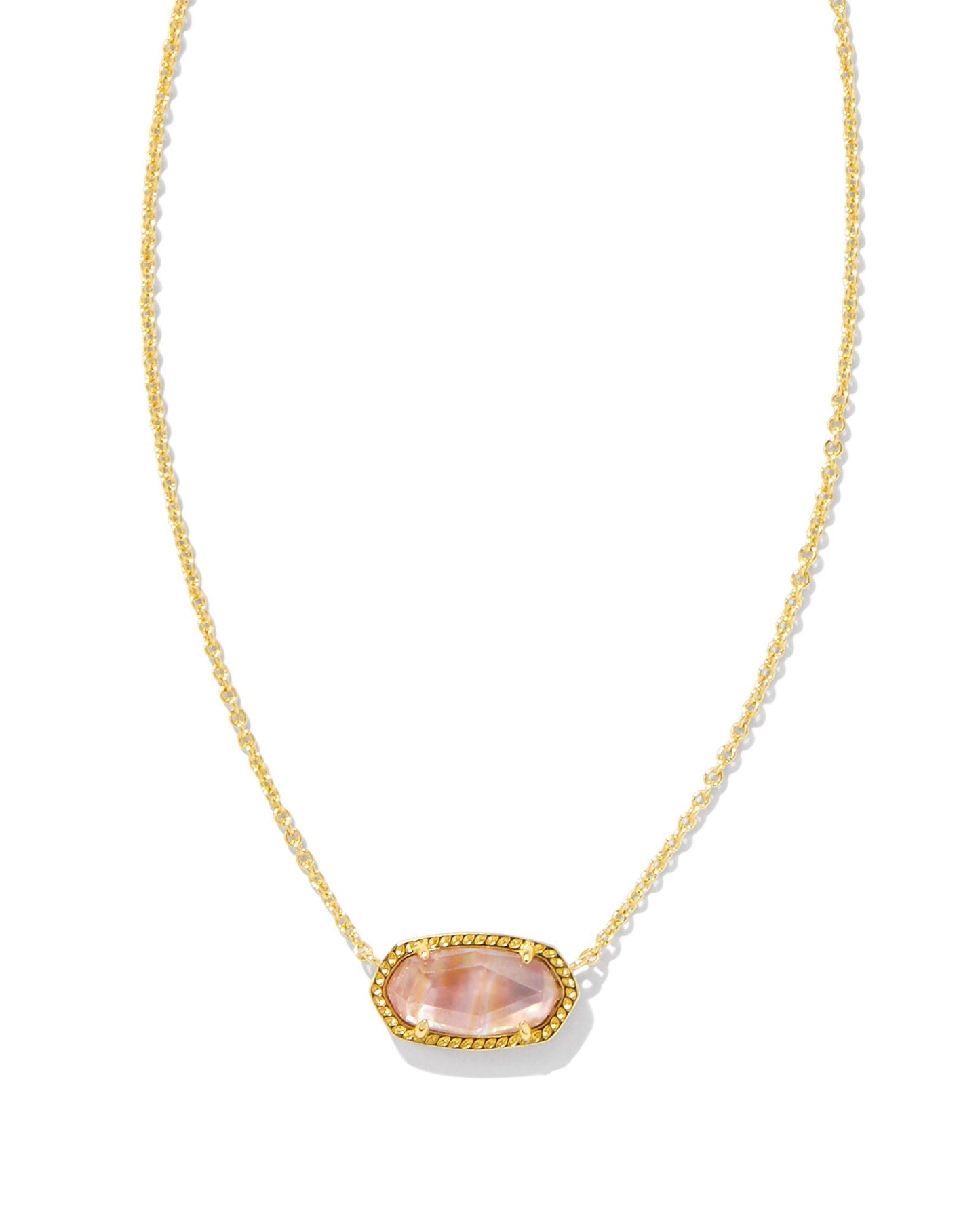 Elisa Necklace Gold Light Pink Iridescent Abalone - She Chester