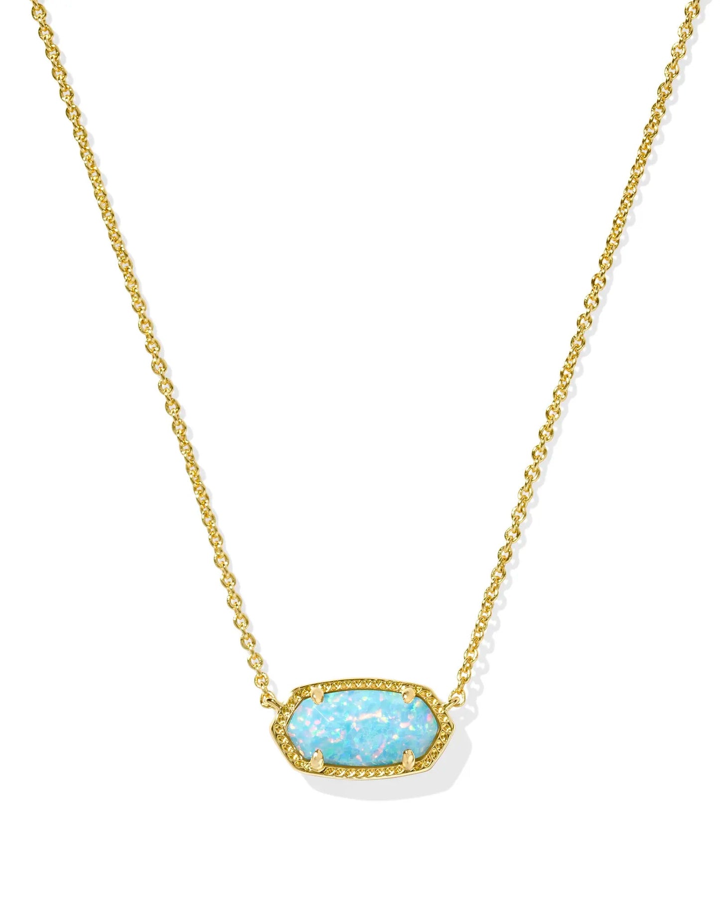 Elisa Necklace Gold Light Teal Opal - She Chester