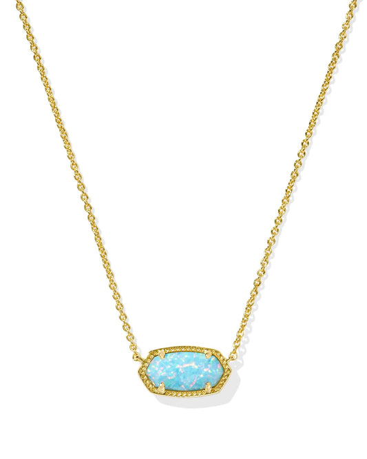 Elisa Necklace Gold Light Teal Opal - She Chester