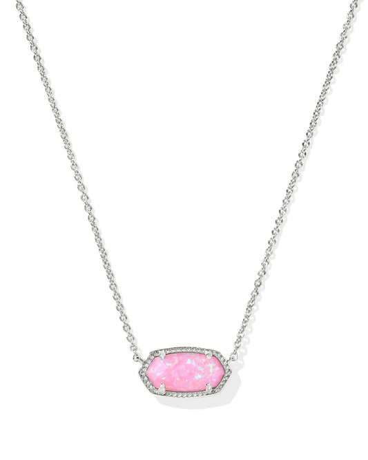 Elisa Necklace Rhodium Light Carnation Pink Opal - She Chester