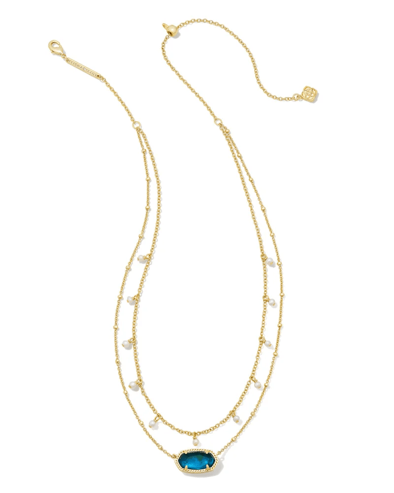 Elisa Pearl Neck Gold Teal Abalone - She Chester
