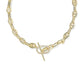 ELISA TOGGLE LINK AND CHAIN NECKLACE GOLD WHITE CZ - She Chester