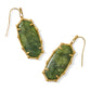 ELLE BAMBOO FRAME DROP EARRINGS GOLD SAGE SERPENTINE - She Chester