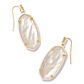 Elle Enamel Drop Gold Ivory Mix Earring - She Chester