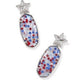 Elle Star Drop Earrings Rhodium Red White Blue Illusion - She Chester