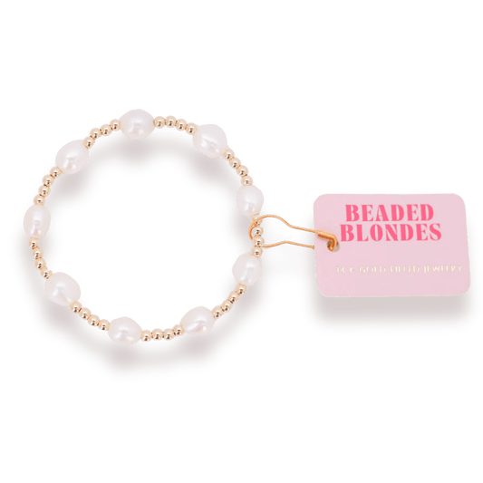Ellie Pearl Bracelet in Gold Standard Size - She Chester