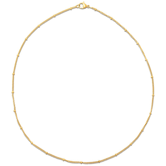 Helsa Dainty Beaded Chain Necklace - Gold 128