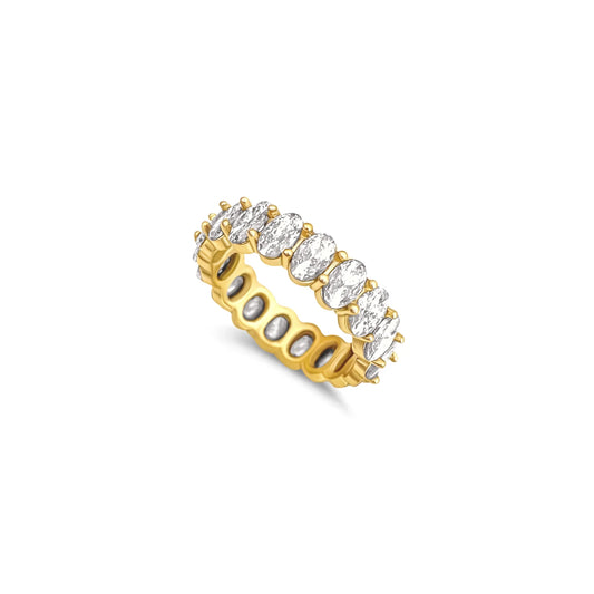 Mylah Gold Oval Eternity Band Ring -