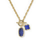 Eloise Charm Necklace - Gold Bronze Veined Blue Lapis - She Chester