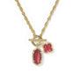 Eloise Charm Necklace - Gold Dark Pink Illusion - She Chester