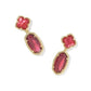 Eloise Drop Earrings - Gold Dark Pink Illusion - She Chester
