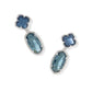 Eloise Drop Earrings - Silver Steel Blue Mother Of Pearl - She Chester