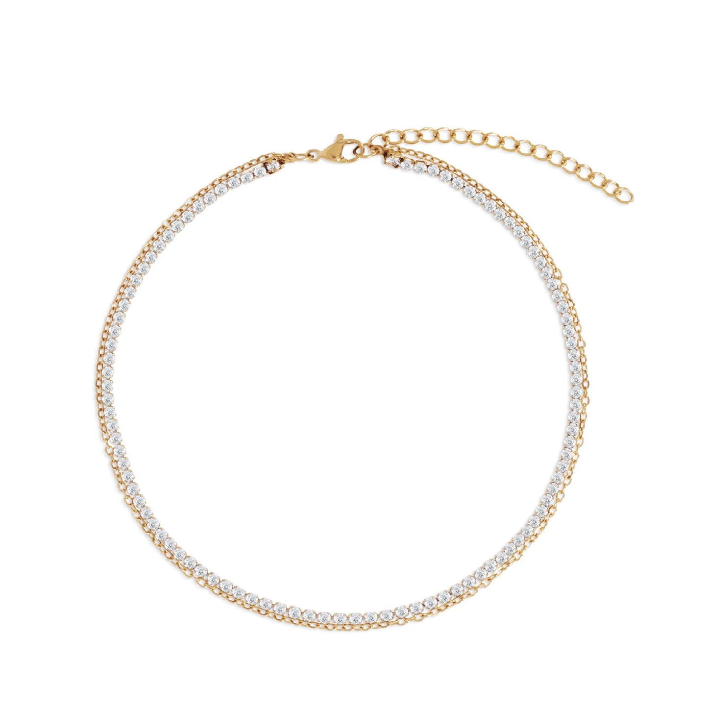 Elyse Double Chain Tennis Anklet - She Chester