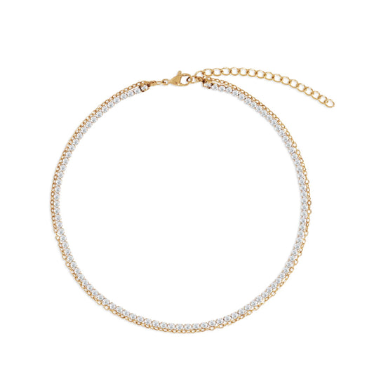Elyse Double Chain Tennis Anklet - She Chester