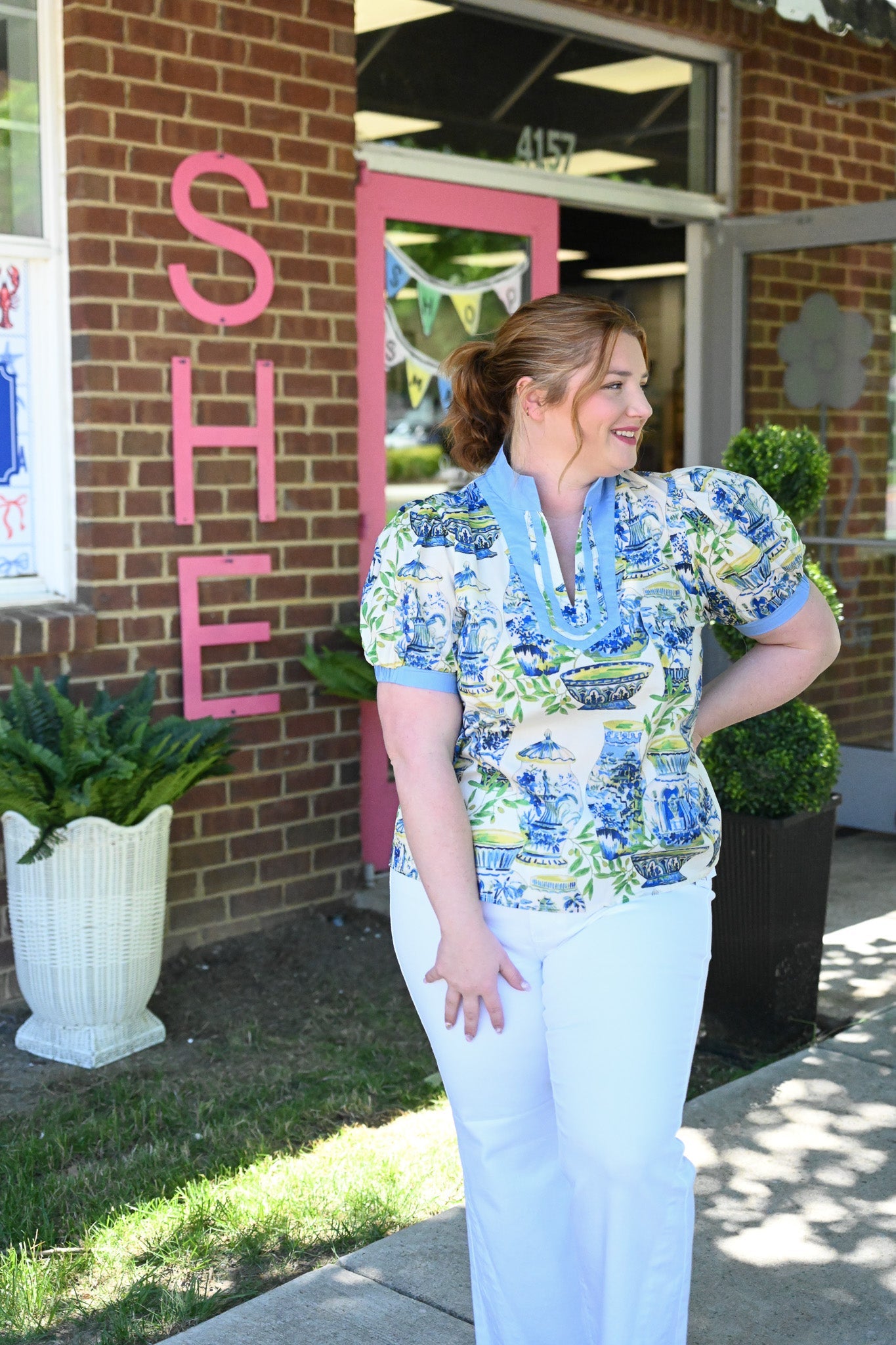 English Garden Blue Blouse - She Chester