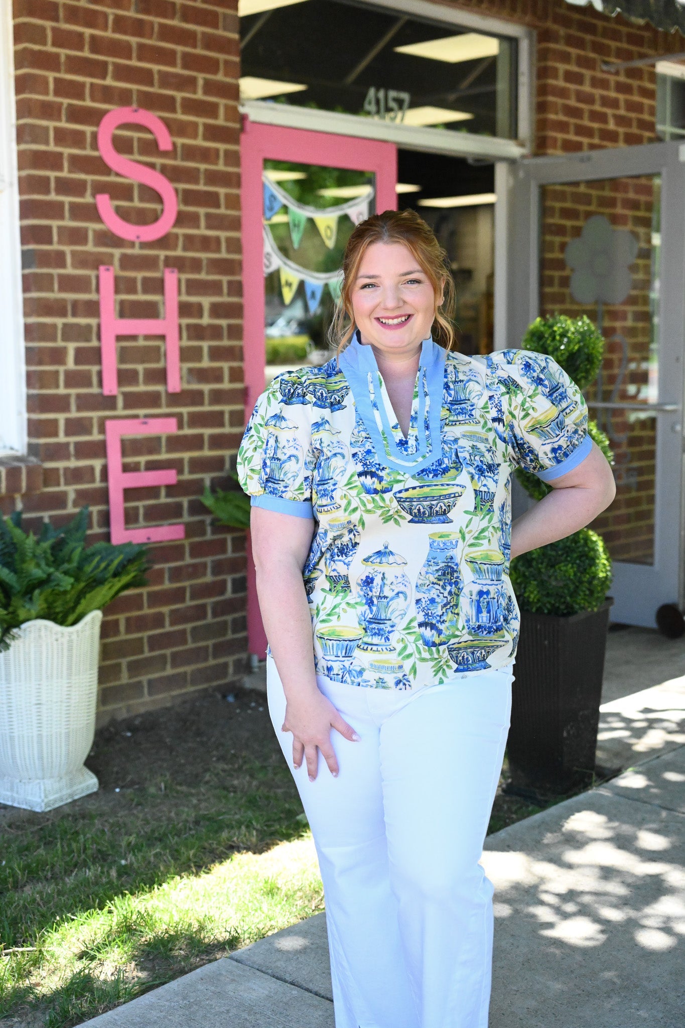 English Garden Blue Blouse - She Chester