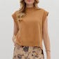 Happy Hour Mock Neck Top - Camel