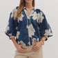Navy Hibiscus Top