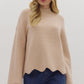 Soft Dreams Cream Scallop Sweater