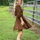 Espresso Fit And Flare Mini Dress - She Chester