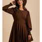 Espresso Fit And Flare Mini Dress - She Chester