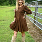 Espresso Fit And Flare Mini Dress - She Chester
