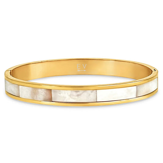 Estelle Mother Of Pearl Bangle Bracelet - She Chester