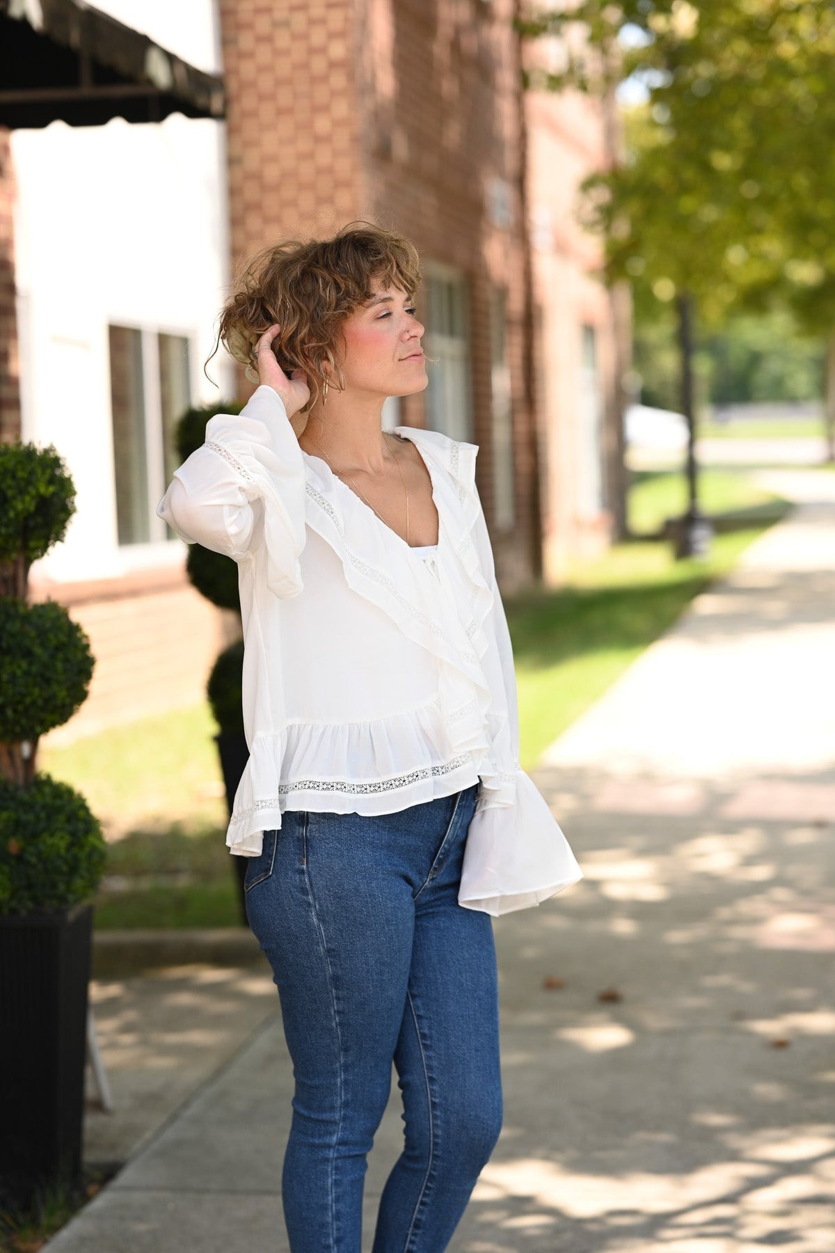 Evangeline White Blouse - She Chester