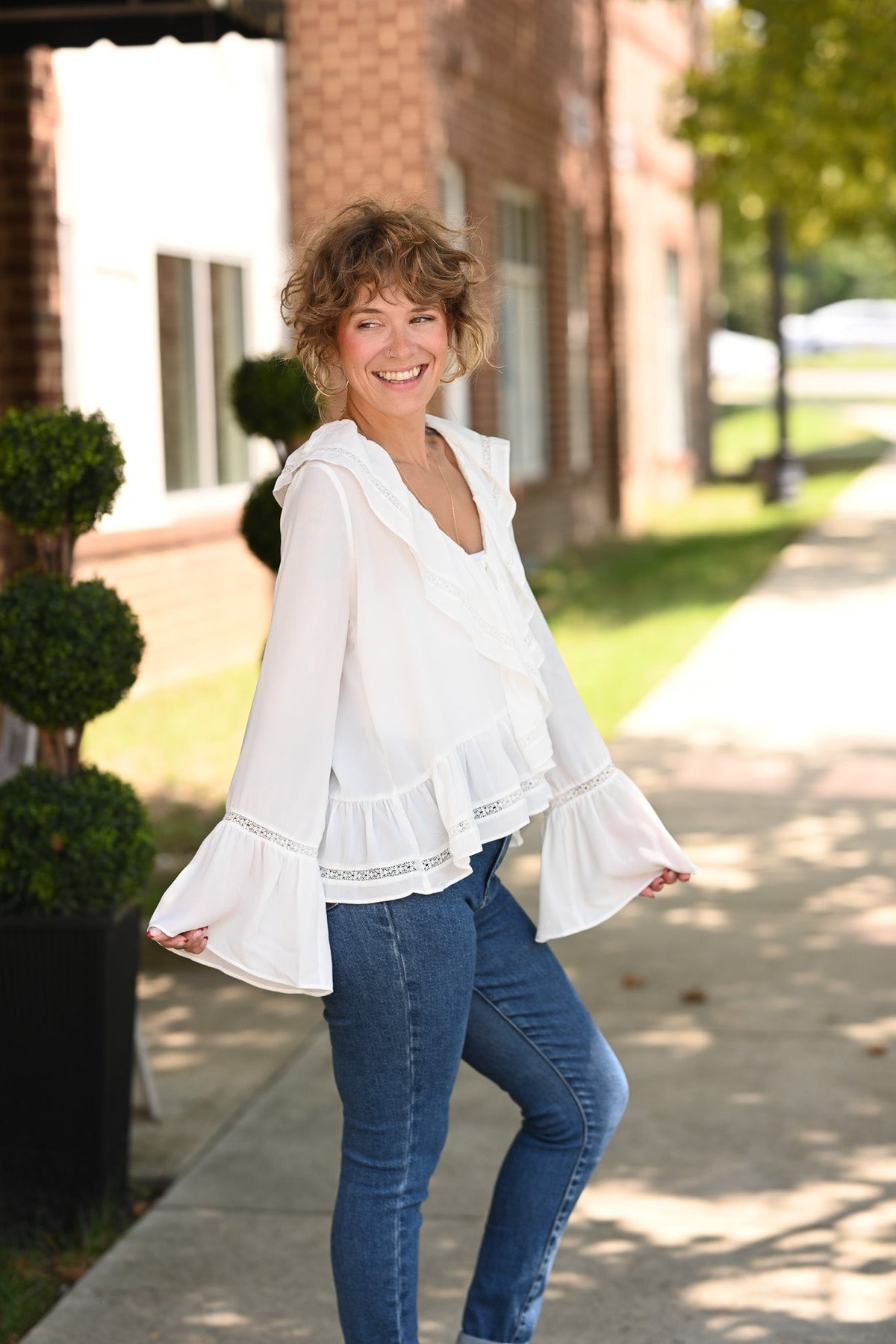 Evangeline White Blouse - She Chester