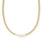 Eve Beaded Strand Necklace Gold White Pearl - She Chester