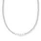 Eve Beaded Strand Necklace Rhodium White Pearl - She Chester