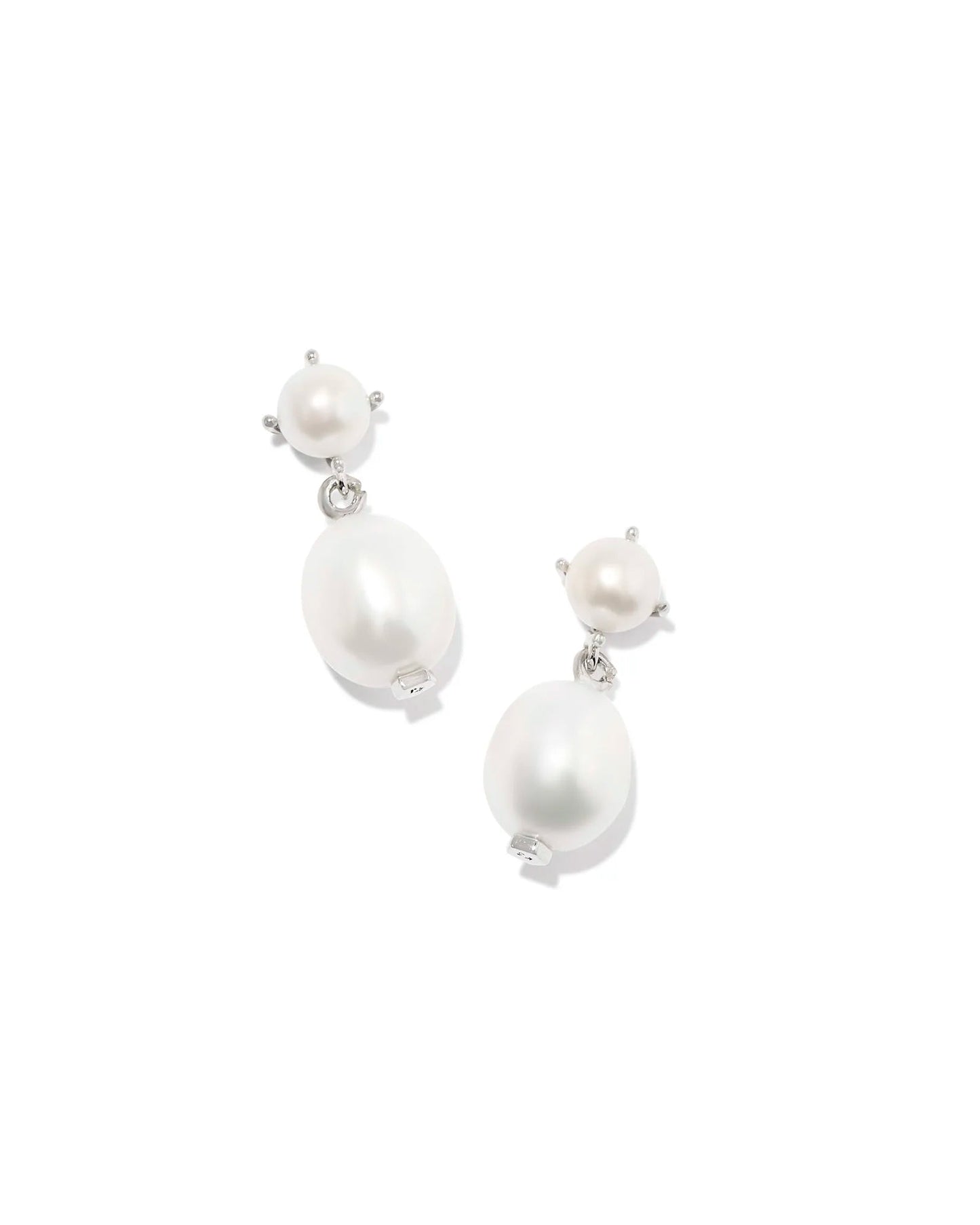 Eve Drop Earring Rhodium White Pearl - She Chester
