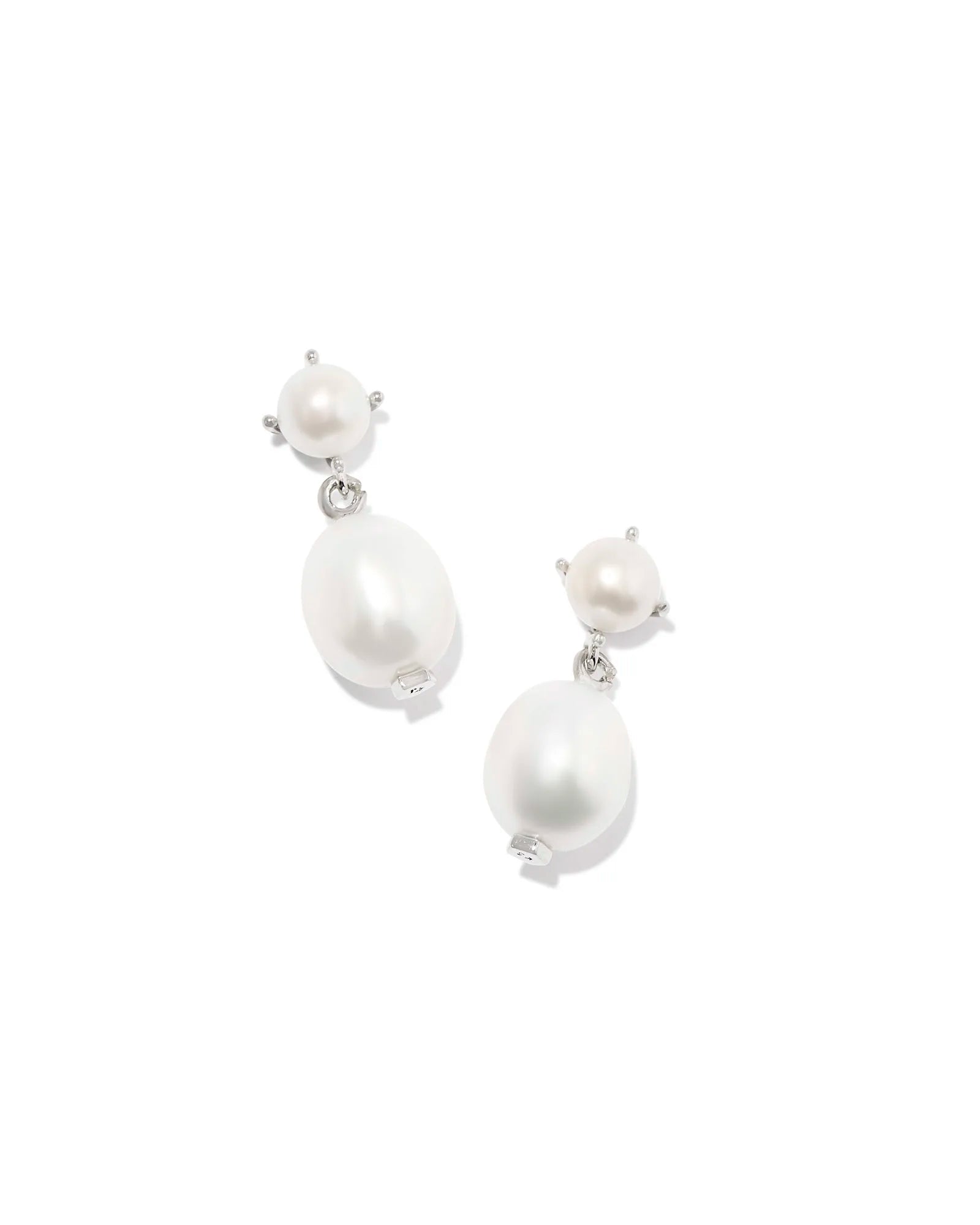 Eve Drop Earring Rhodium White Pearl - She Chester