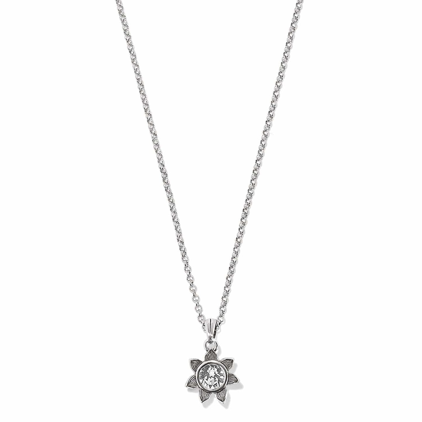 Everbloom Sunflower Crystal Necklace - JM757D - She Chester
