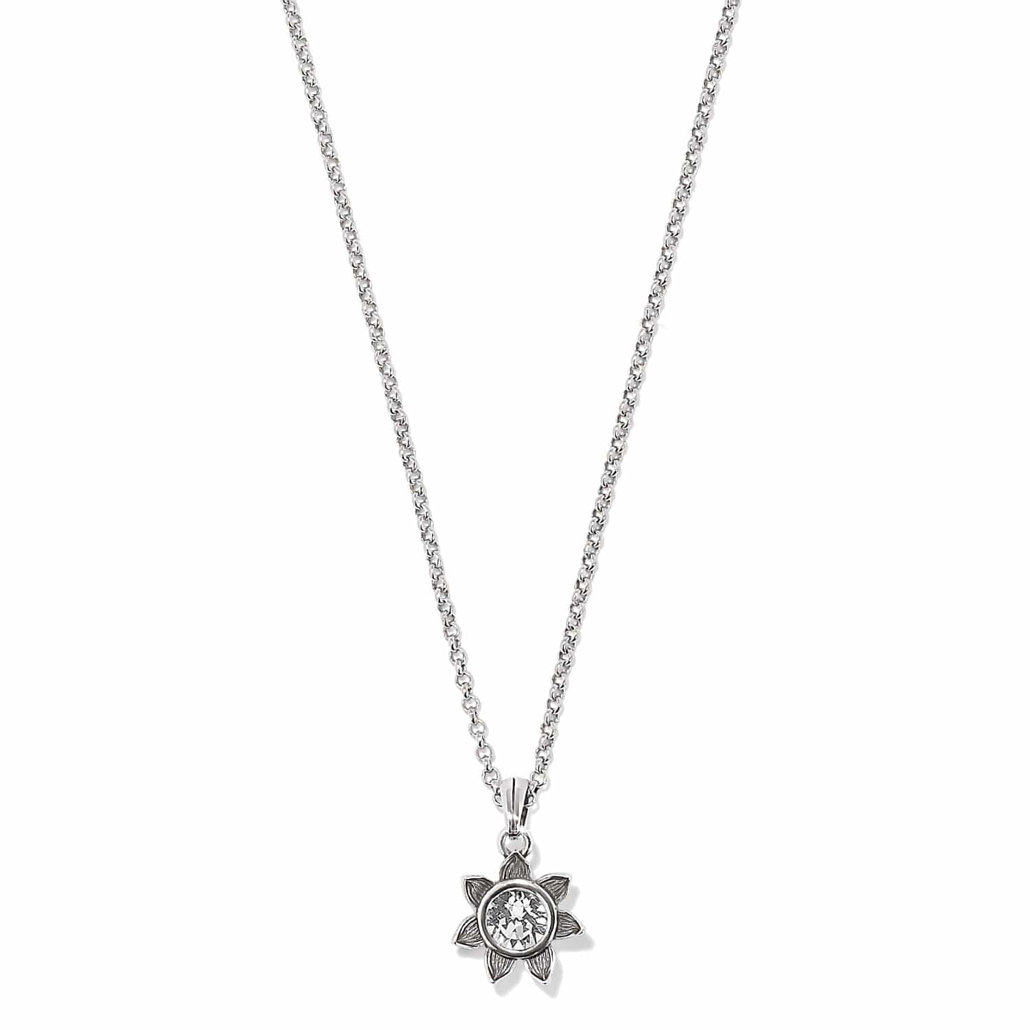 Everbloom Sunflower Crystal Necklace - JM757D - She Chester