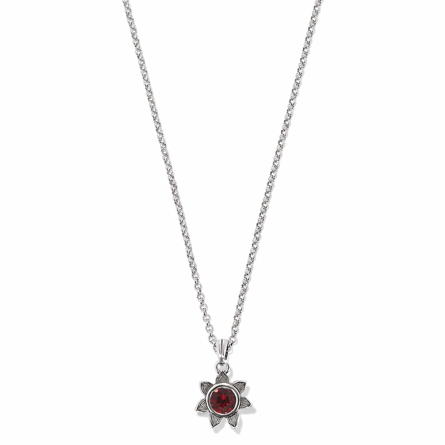 Everbloom Sunflower Garnet Necklace - JM757A - She Chester