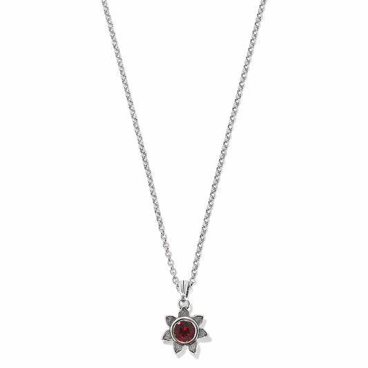 Everbloom Sunflower Garnet Necklace - JM757A - She Chester